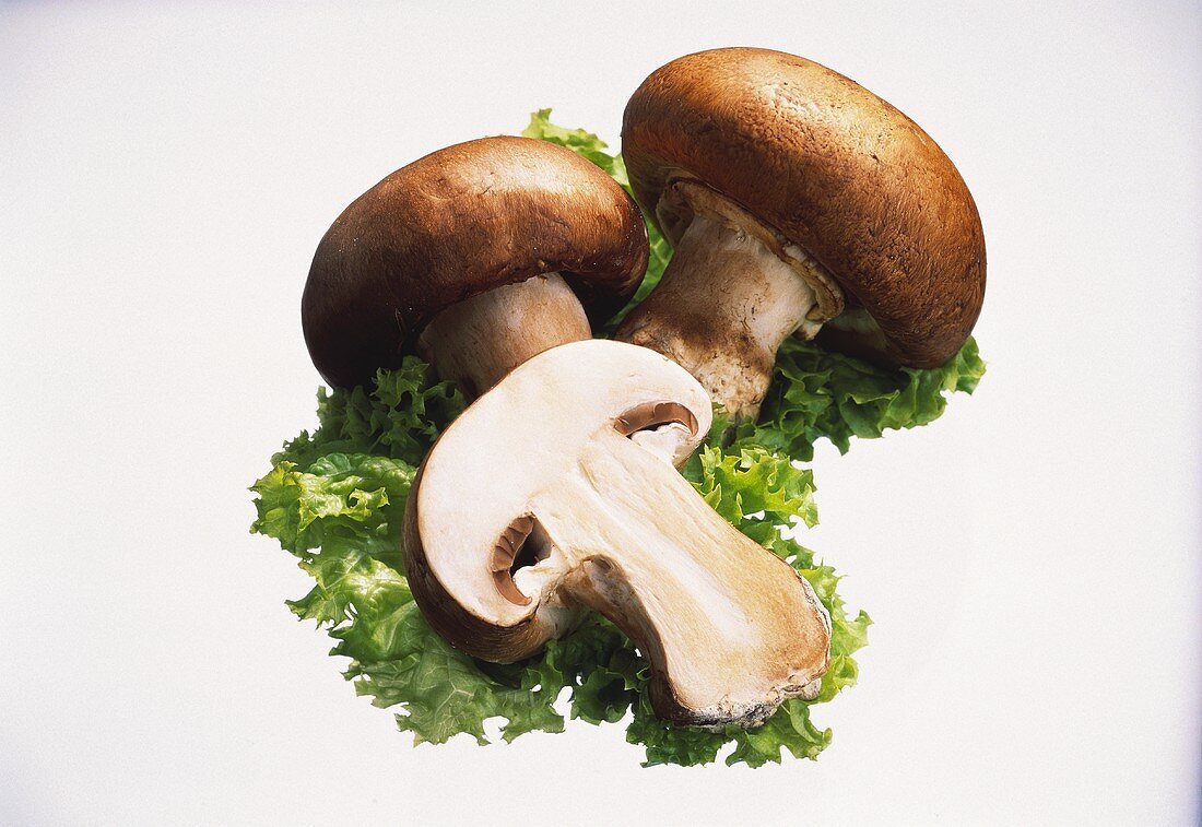 Brown Mushrooms; Whole and Halved