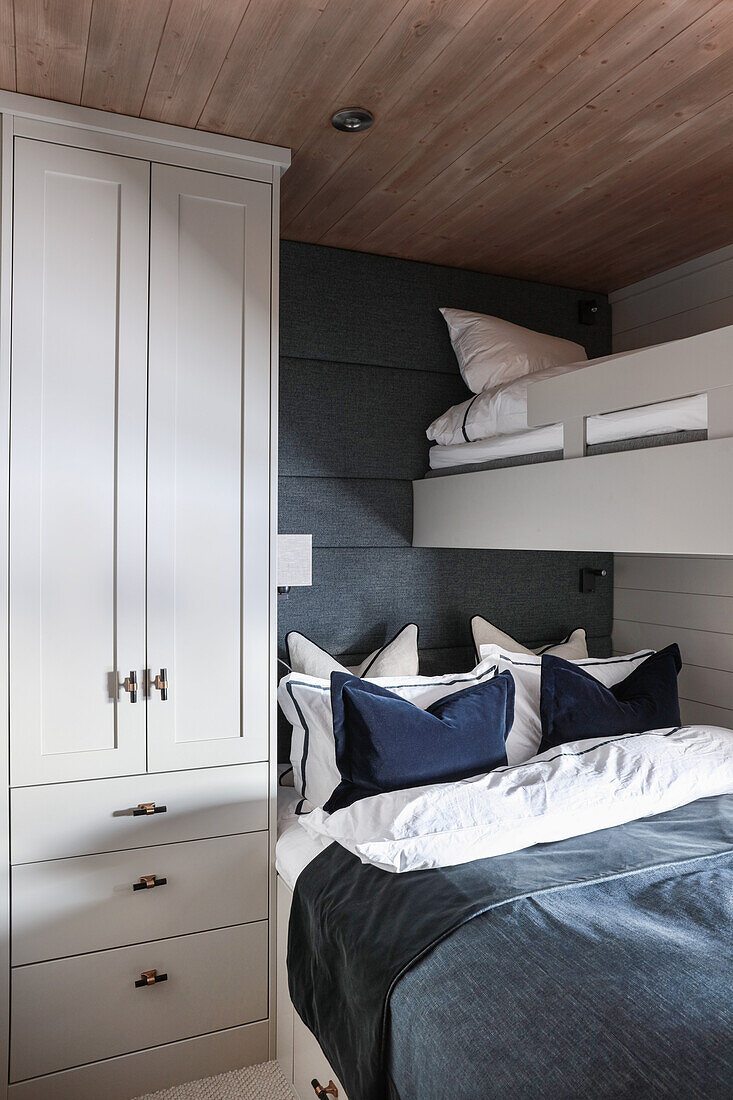 Wardrobe and bunk beds in bedroom
