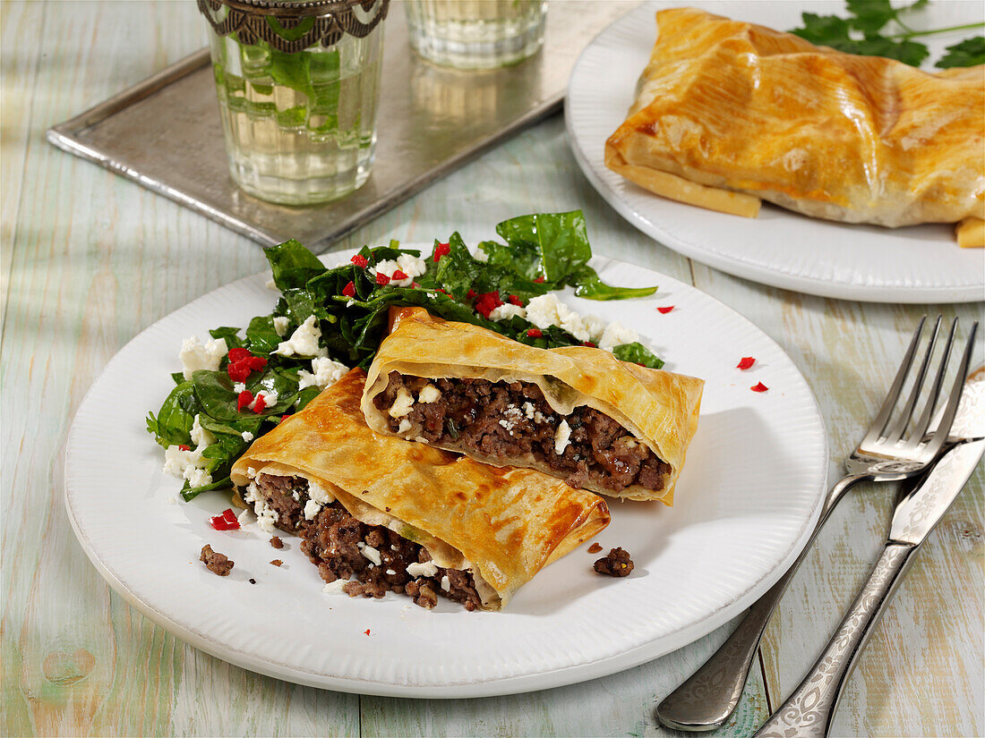 Börek with minced meat and feta