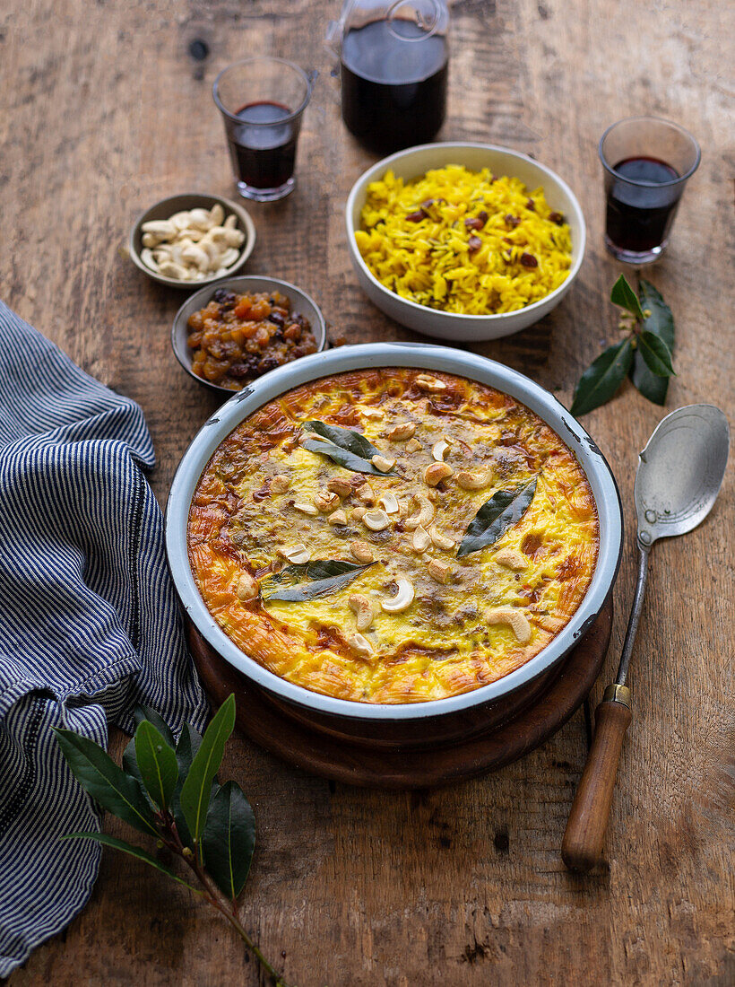 South African Bobotie (spicy minced meat casserole)