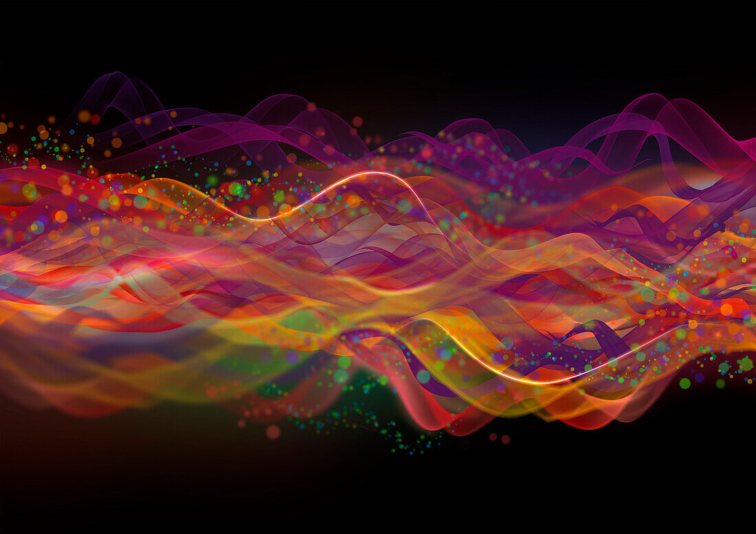 Abstract multicolour wave pattern, illustration