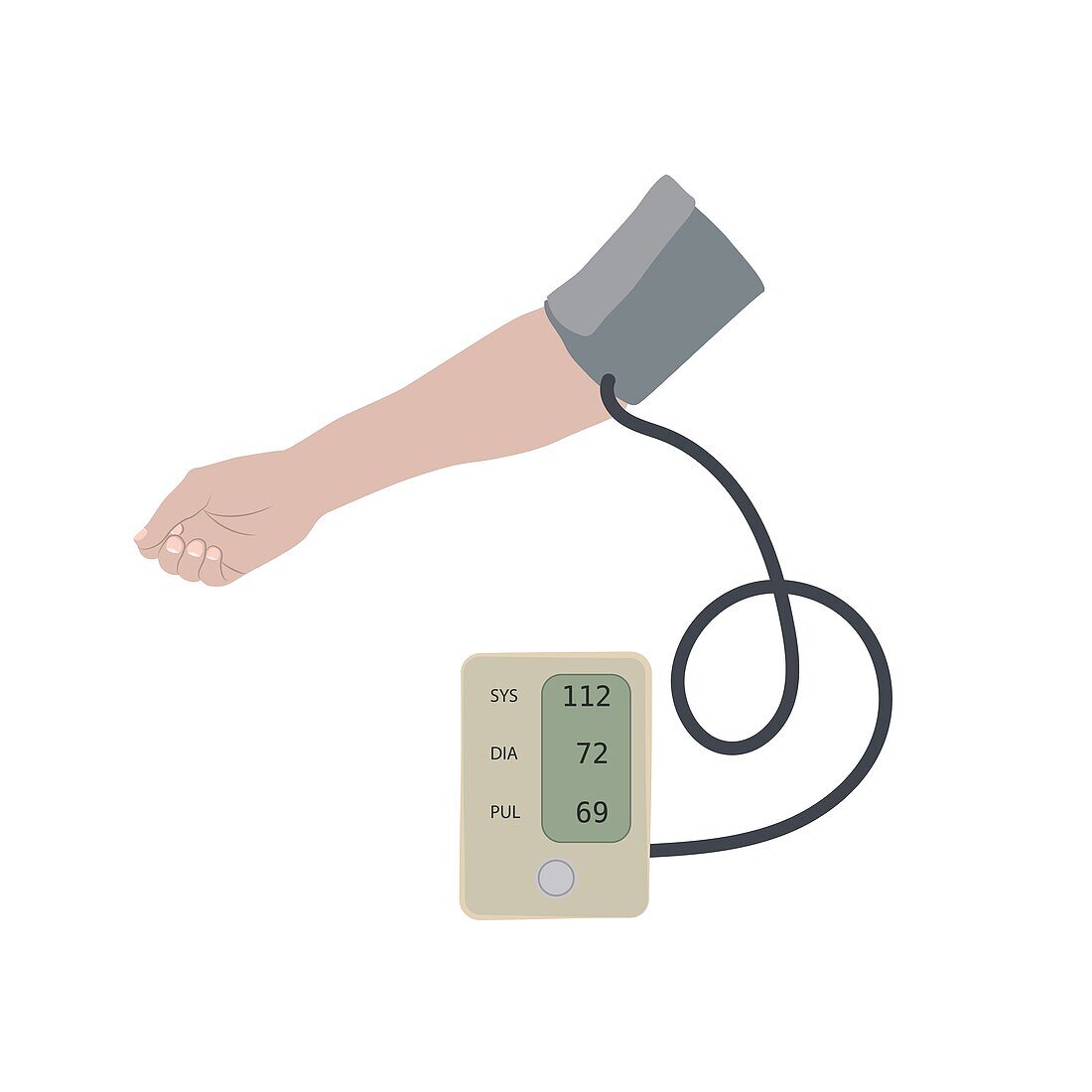 Normal blood pressure, illustration