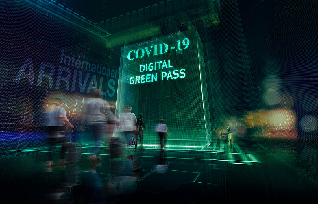 Covid-19 digital green pass for airport travellers