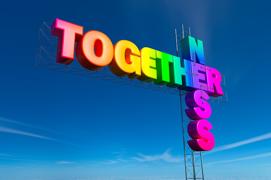 Multicolour togetherness sign, illustration