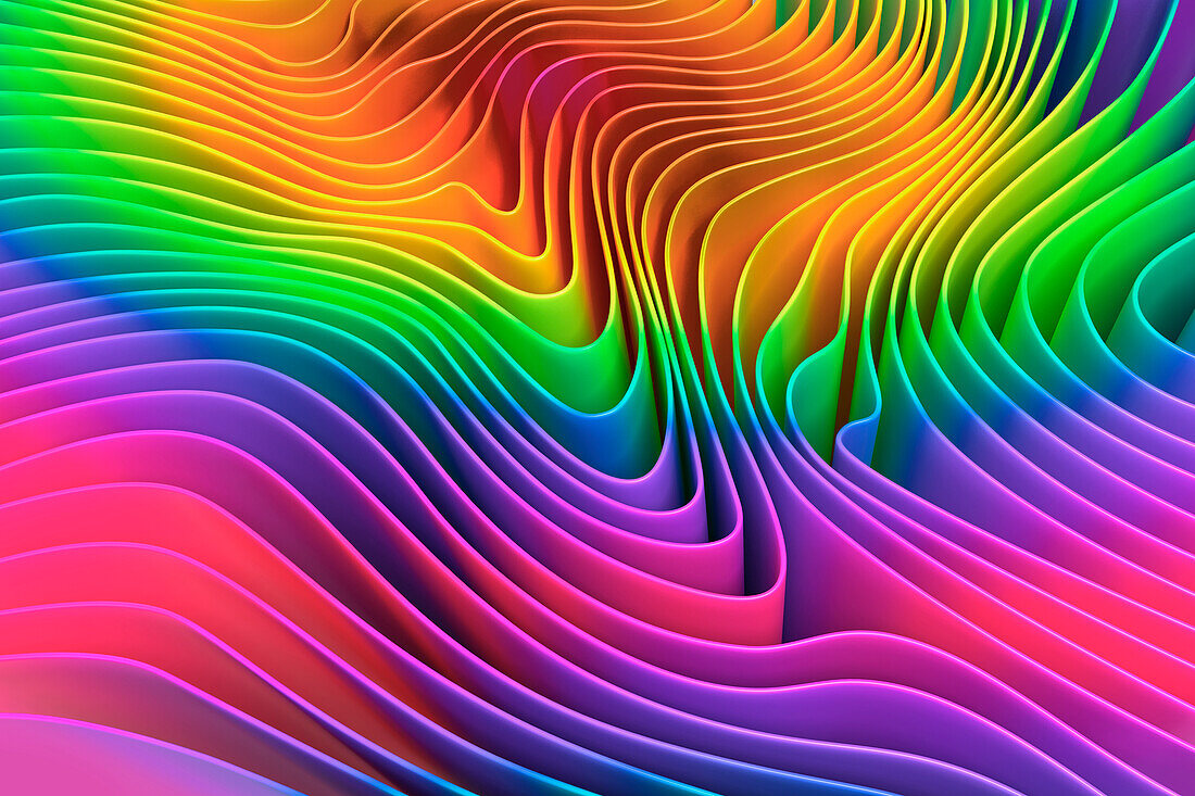 Rainbow ripple pattern, illustration