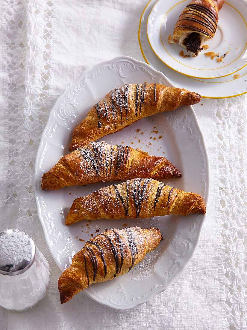 Easter croissants with chocolate