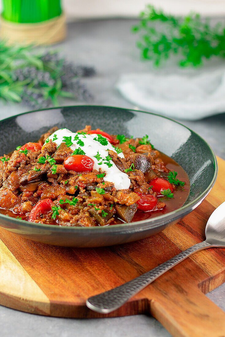 Aubergine mince pan (Low Carb)