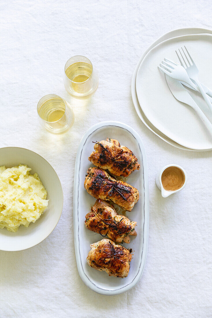 Involtini mit Kartoffelstampf