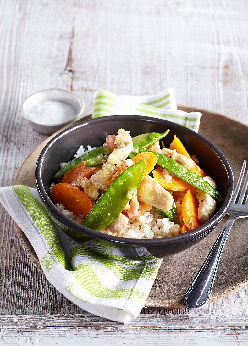 Chicken hotchpot with carrot