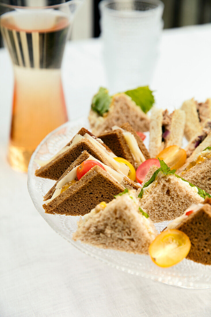 Finger sandwiches for afternoon tea