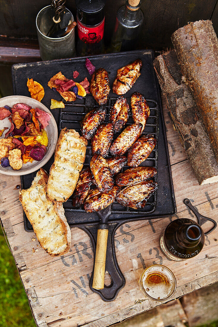 Grilled honey chicken wings