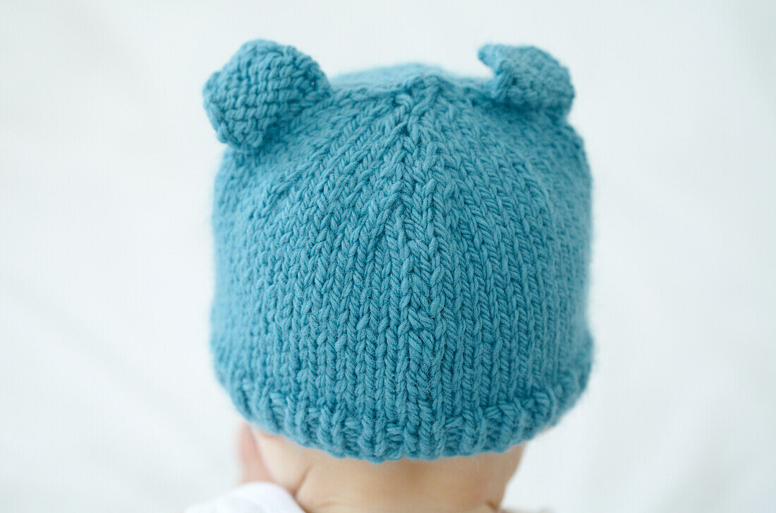 Knitted ear beanie hat