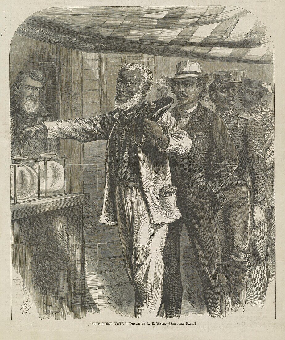 The first vote, 19th century illustration