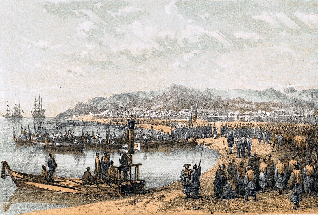 First landing at Gorahama, 19th century artwork