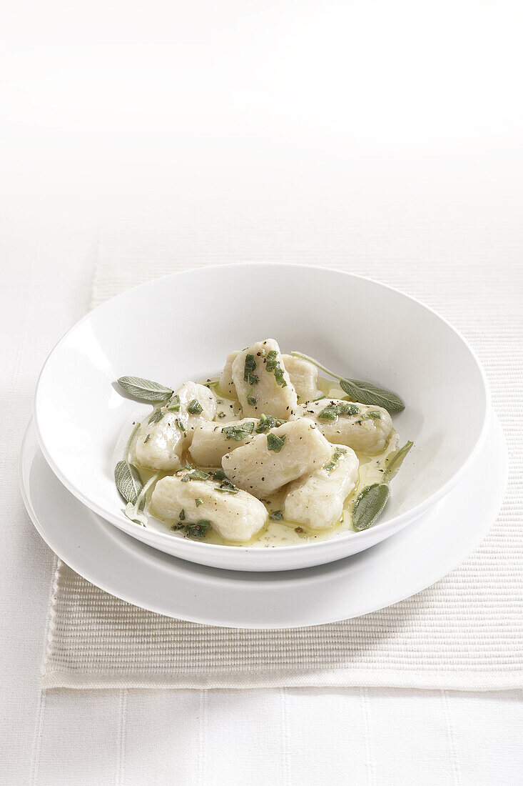 Potato gnocchi with butter and sage