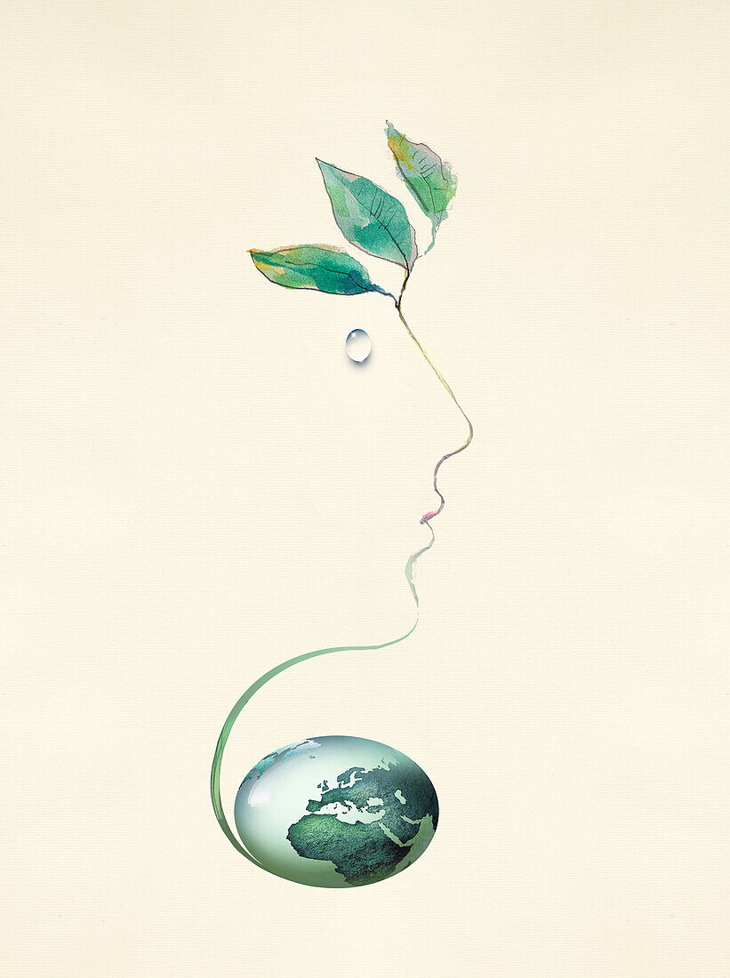 Mother nature, conceptual illustration