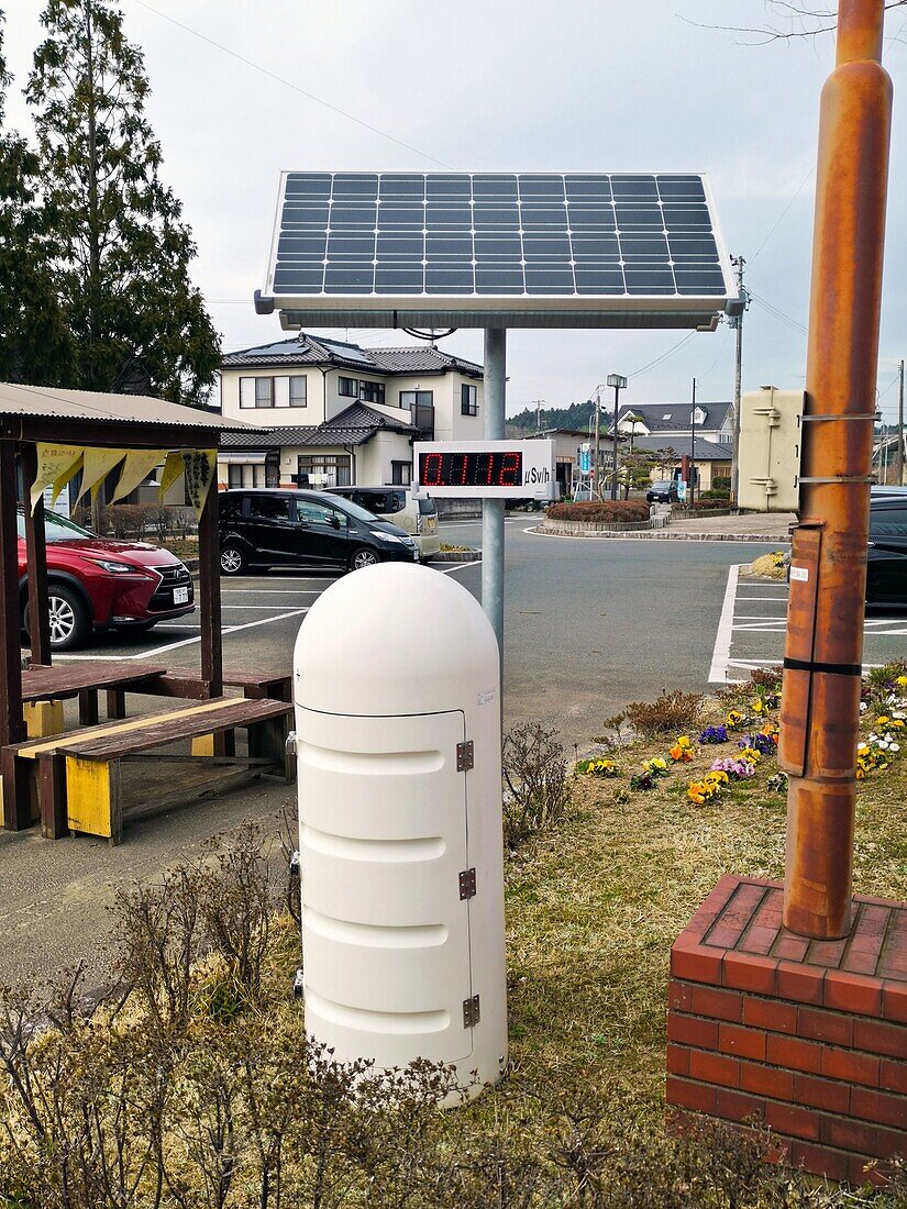 Radiation monitor, Fukushima, Japan
