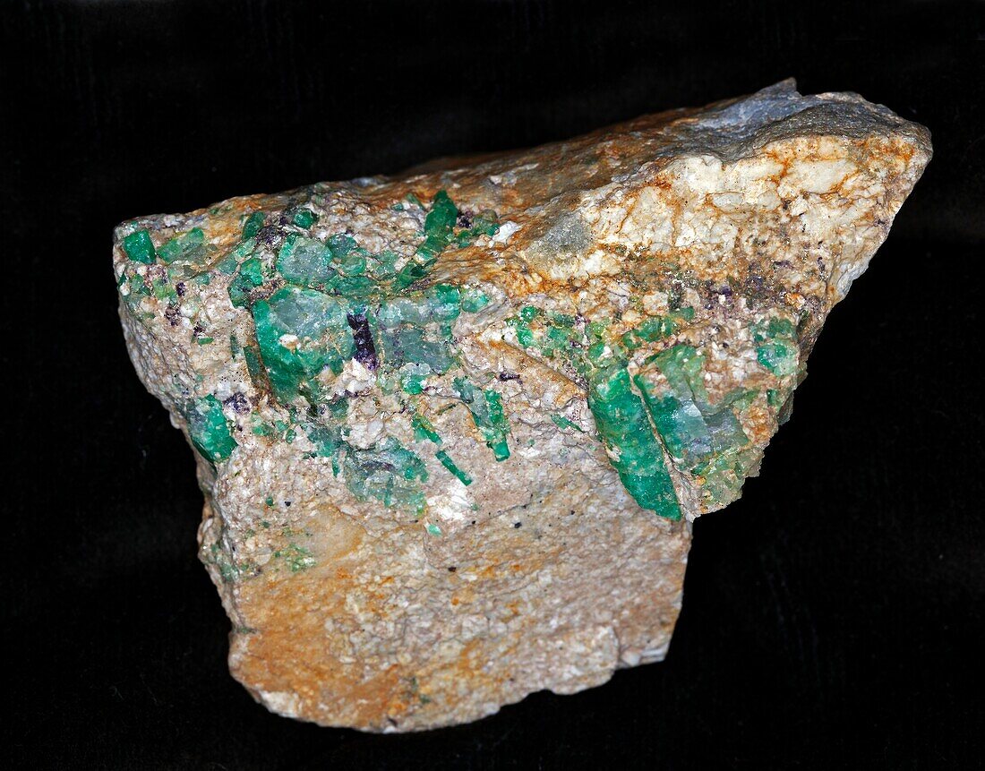 Emerald in host rock