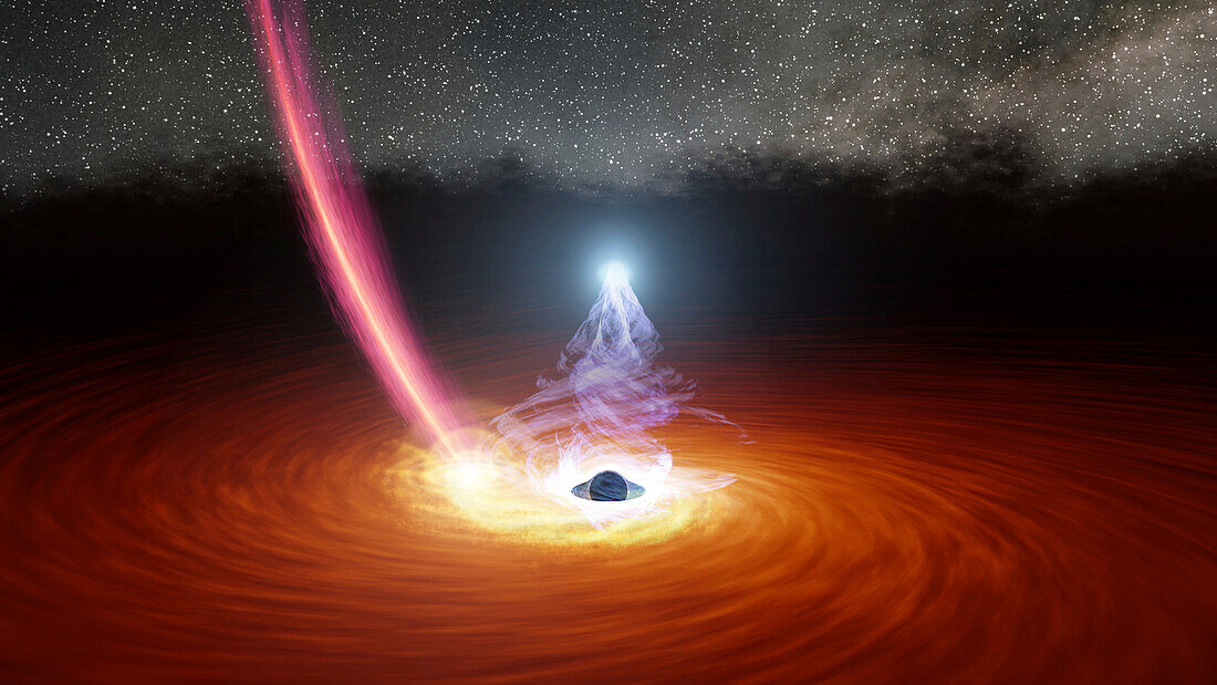 Supermassive black hole corona, illustration