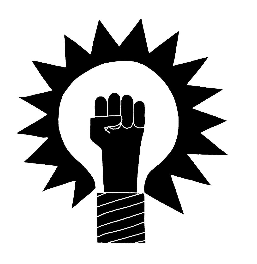 Raised fist symbol, illustration