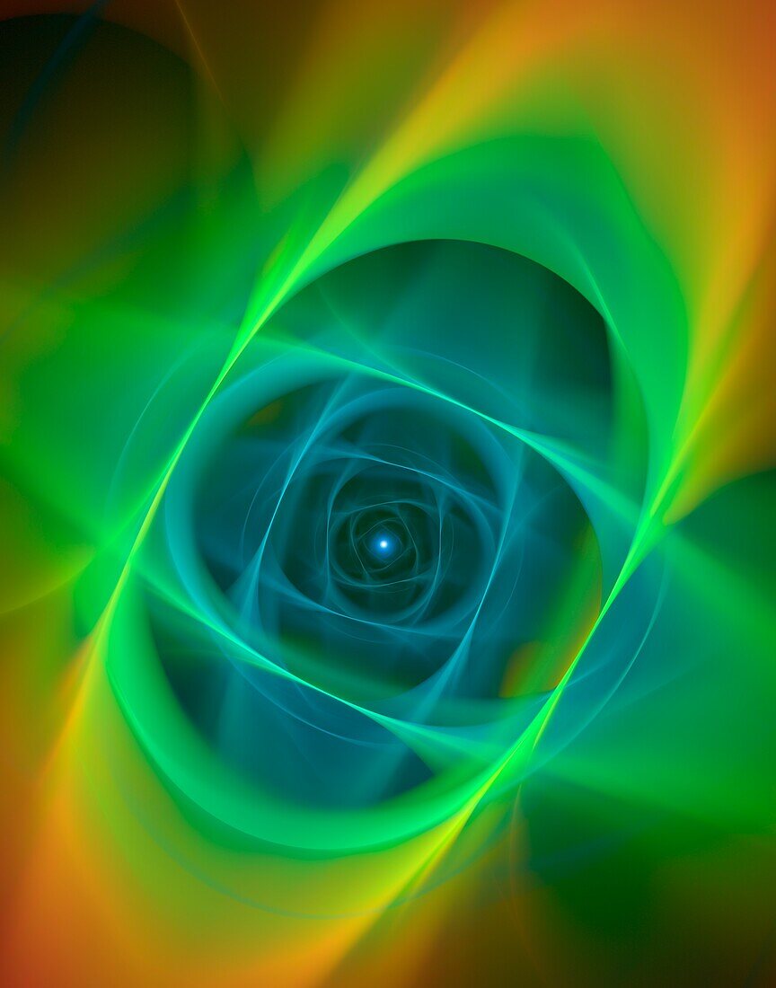 Gravity waves from merging neutron stars, illustration