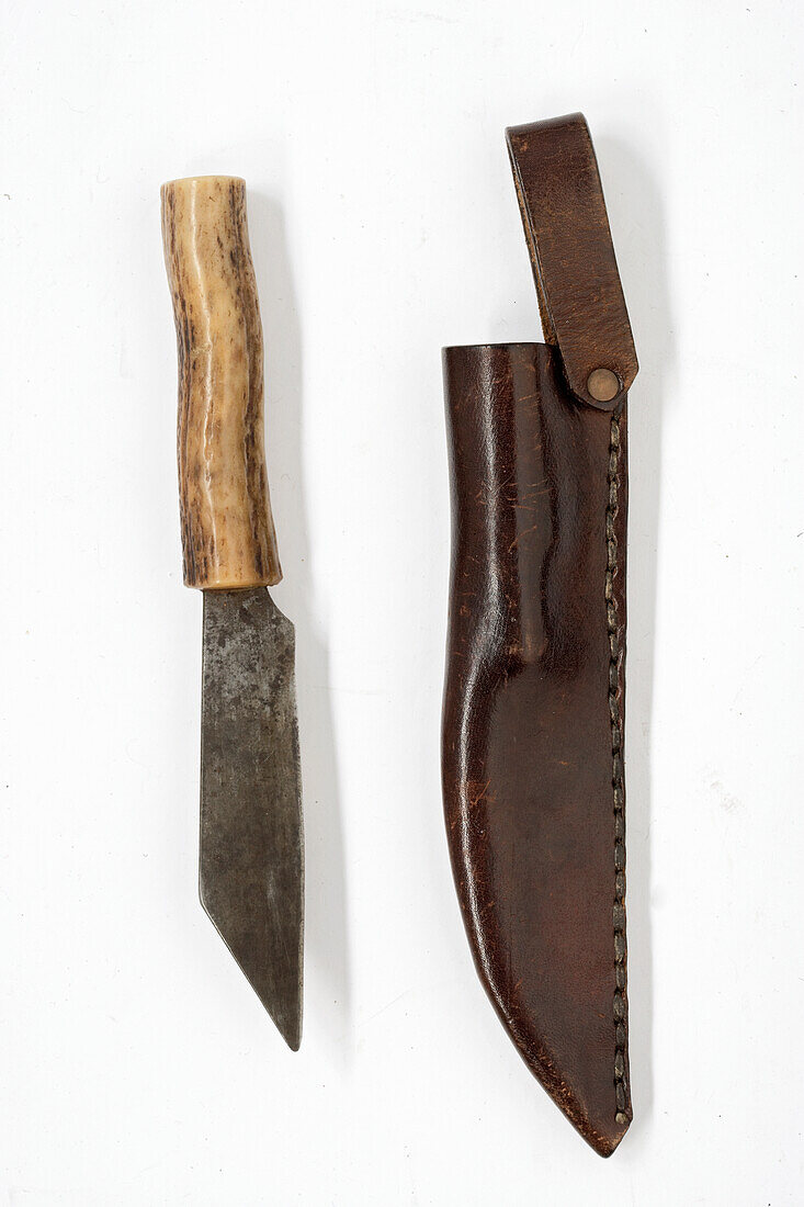 Knife and leather sheath as carried by Anglo-Saxon warriors