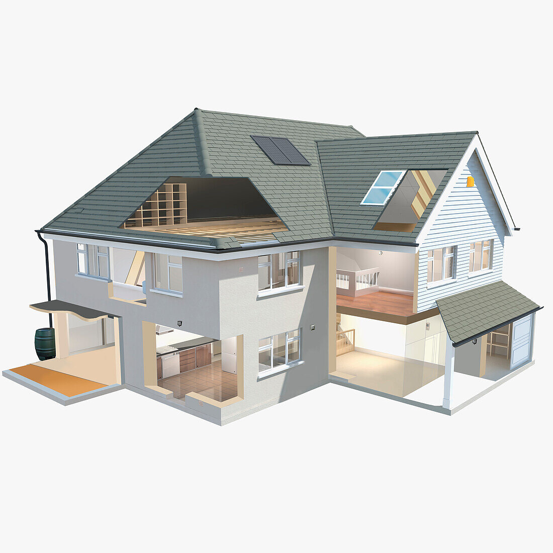 Energy efficient house, illustration