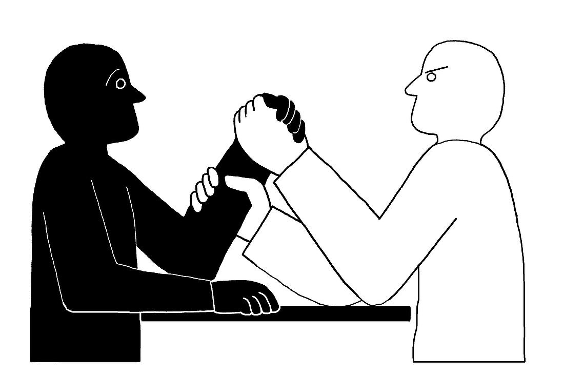 Arm wrestling, illustration