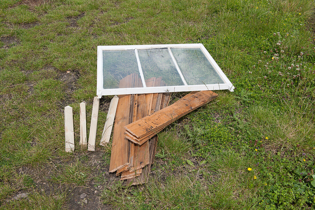 Recycled materials for constructing cold frame