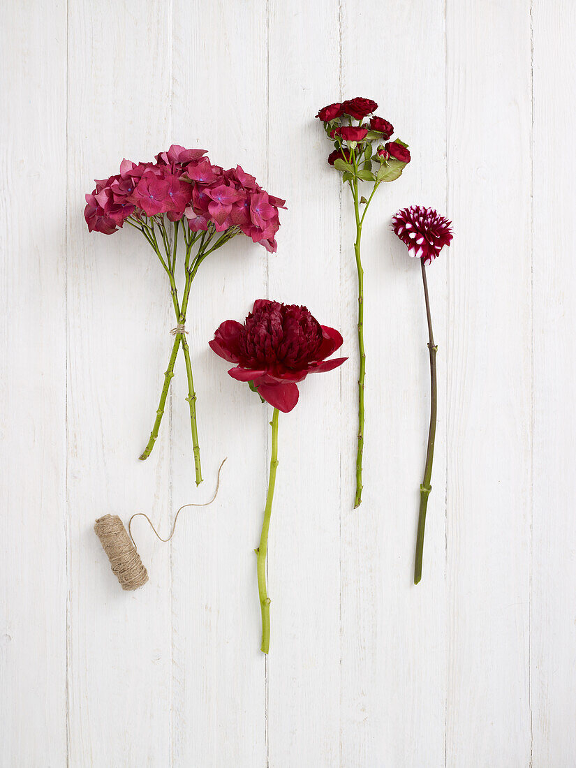 Flowers and twine for flower arranging