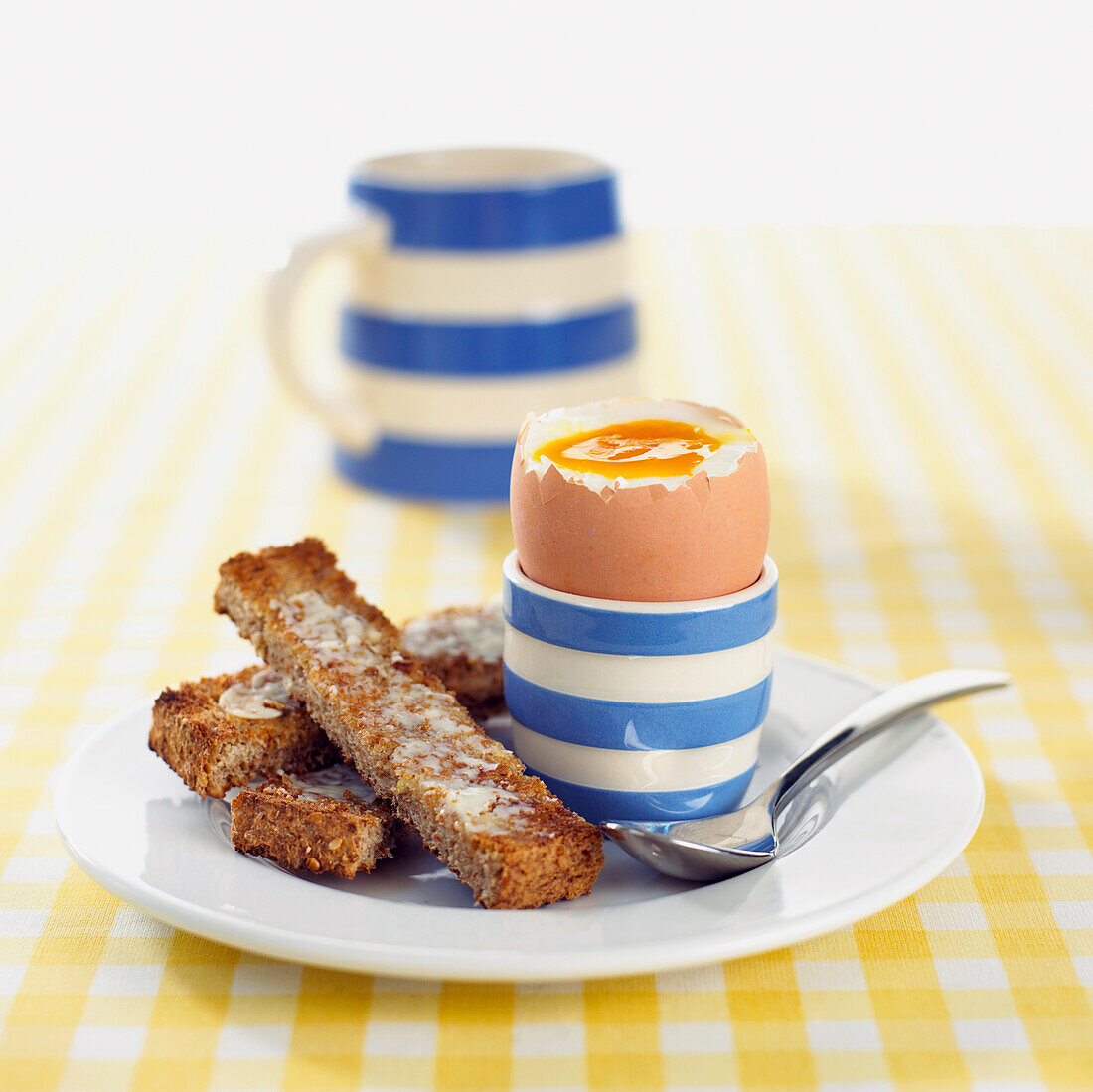 Boiled egg with toast