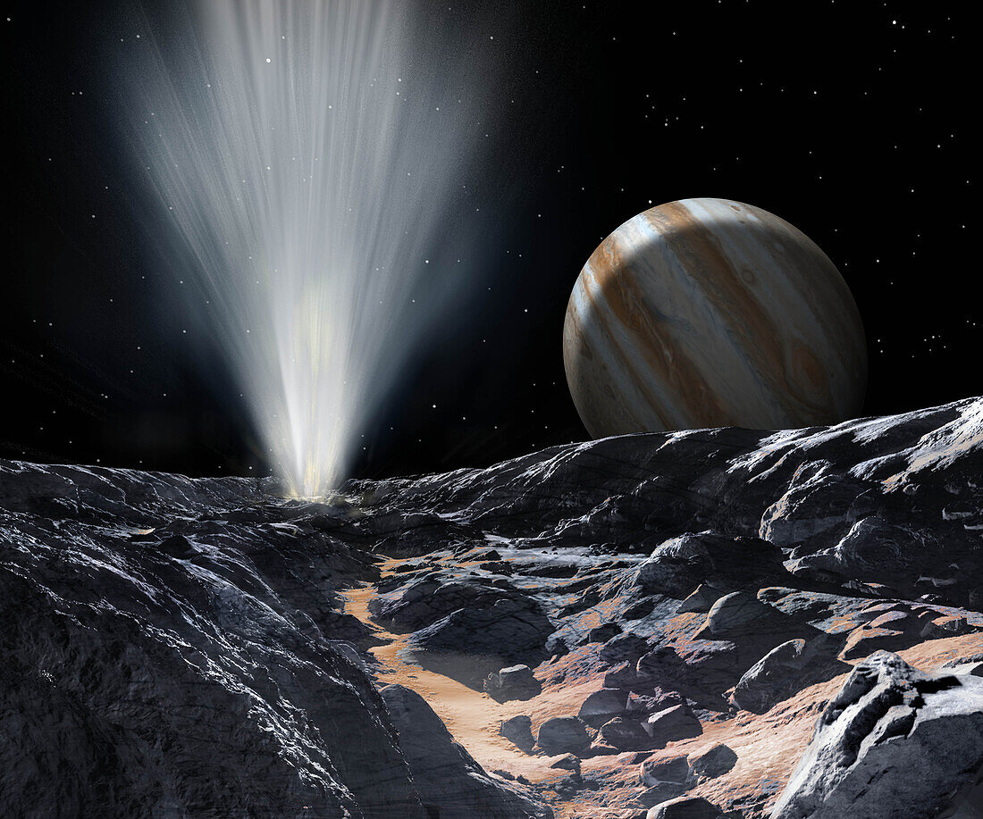 Geyser on Europa, illustration