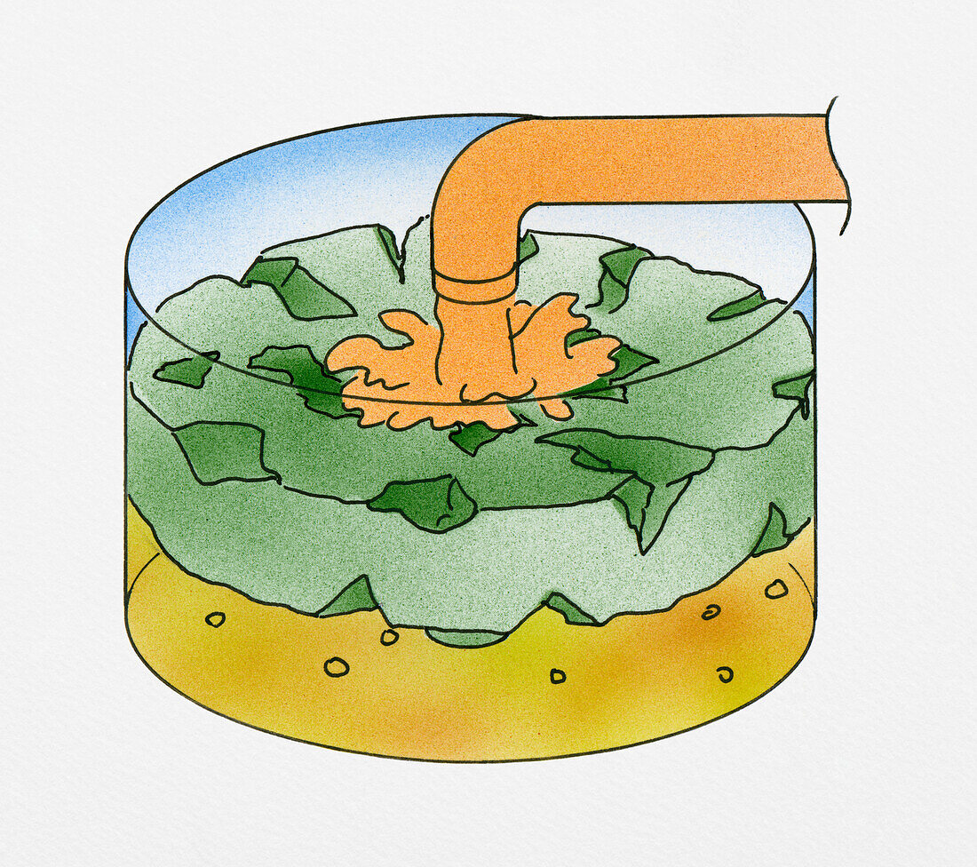 Brine dissolving glycerine, illustration
