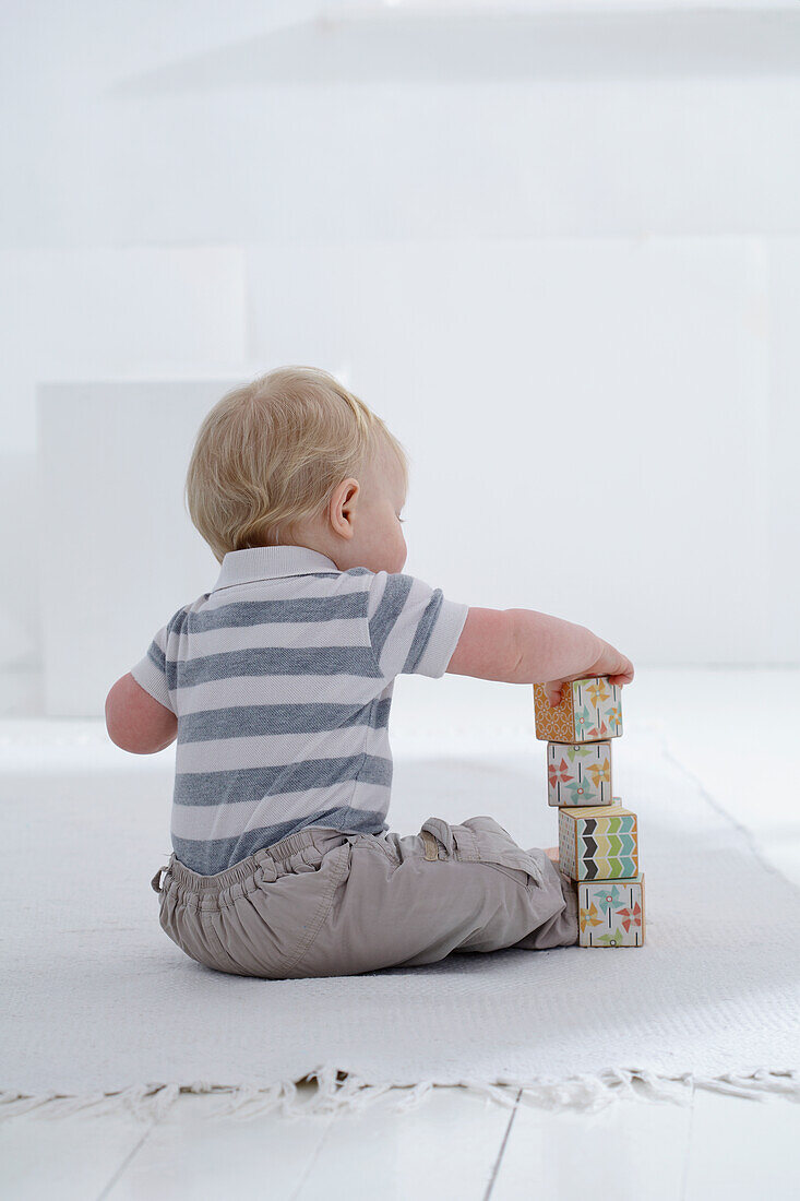 Baby boy stacking decoupage blocks