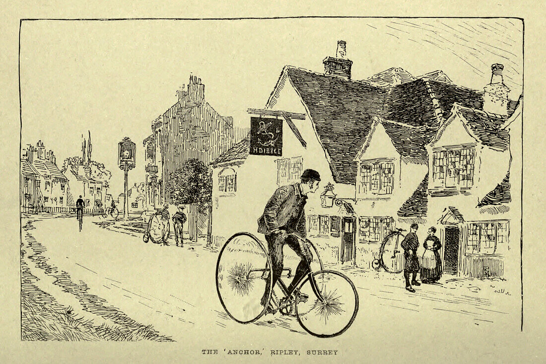 The Anchor Ripley, Surrey, UK, 19th century illustration
