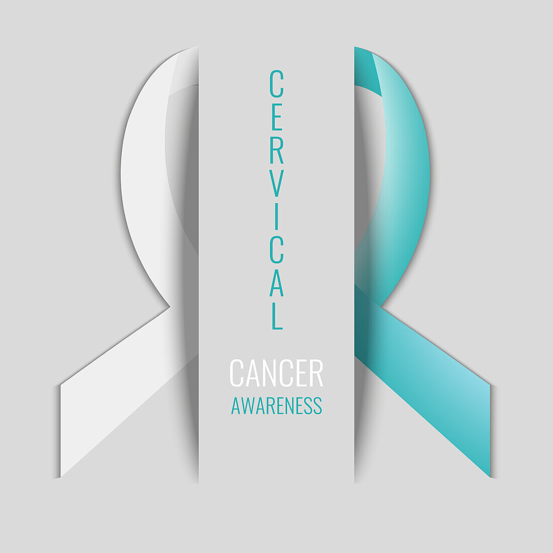 Cervical cancer awareness ribbon, conceptual illustration