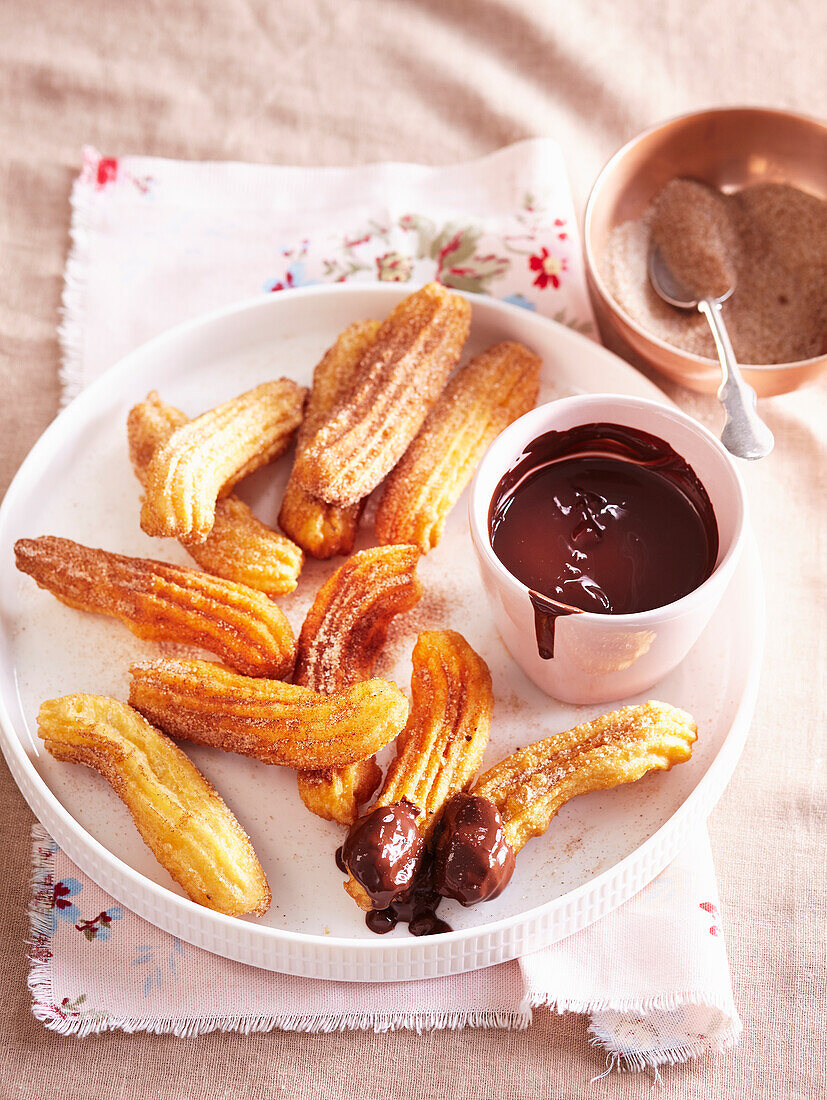 Spanish churros with Chocolate Dipping Sauce