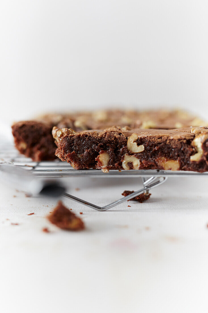 Classic brownies with walnuts