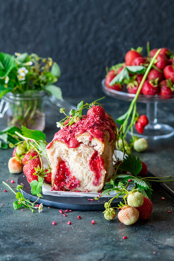 Erdbeer-Hefekuchen