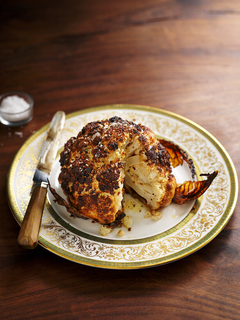 Whole roasted cauliflower