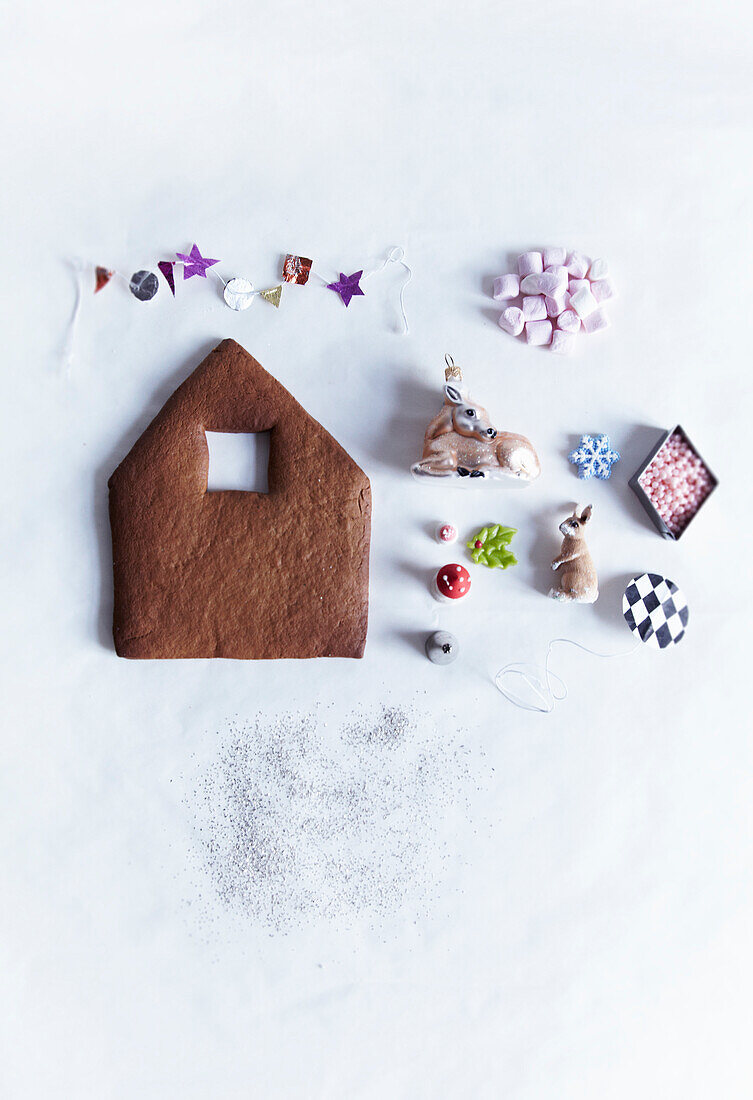 Zutaten für Lebkuchenhaus mit Verzierung