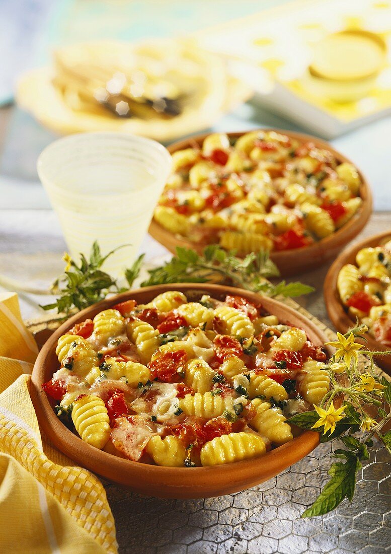 Gnocchi gratin with vegetables & Gorgonzola, Italy