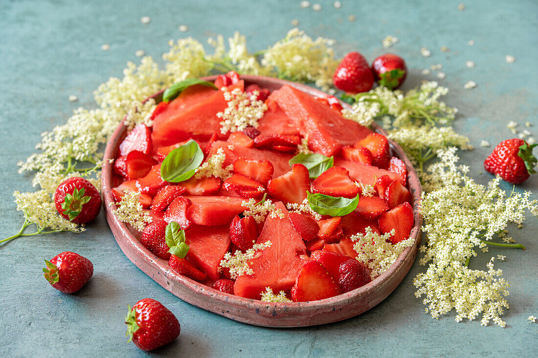 Erdbeer-Wassermelonen-Salat