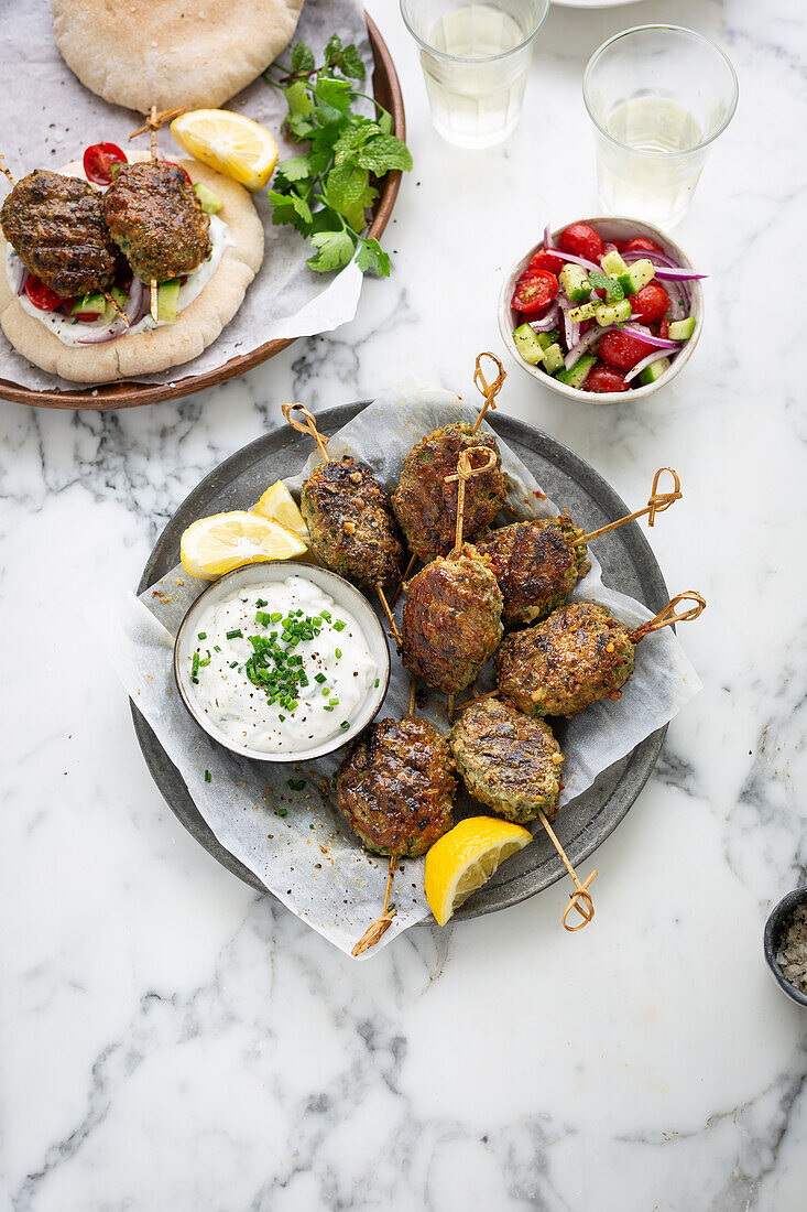 Lamb kofta with tzatziki