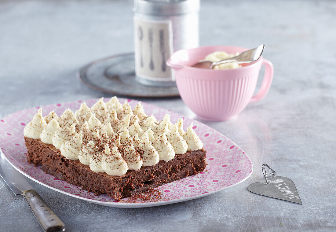 Brownies mit weißer Schokoladencreme