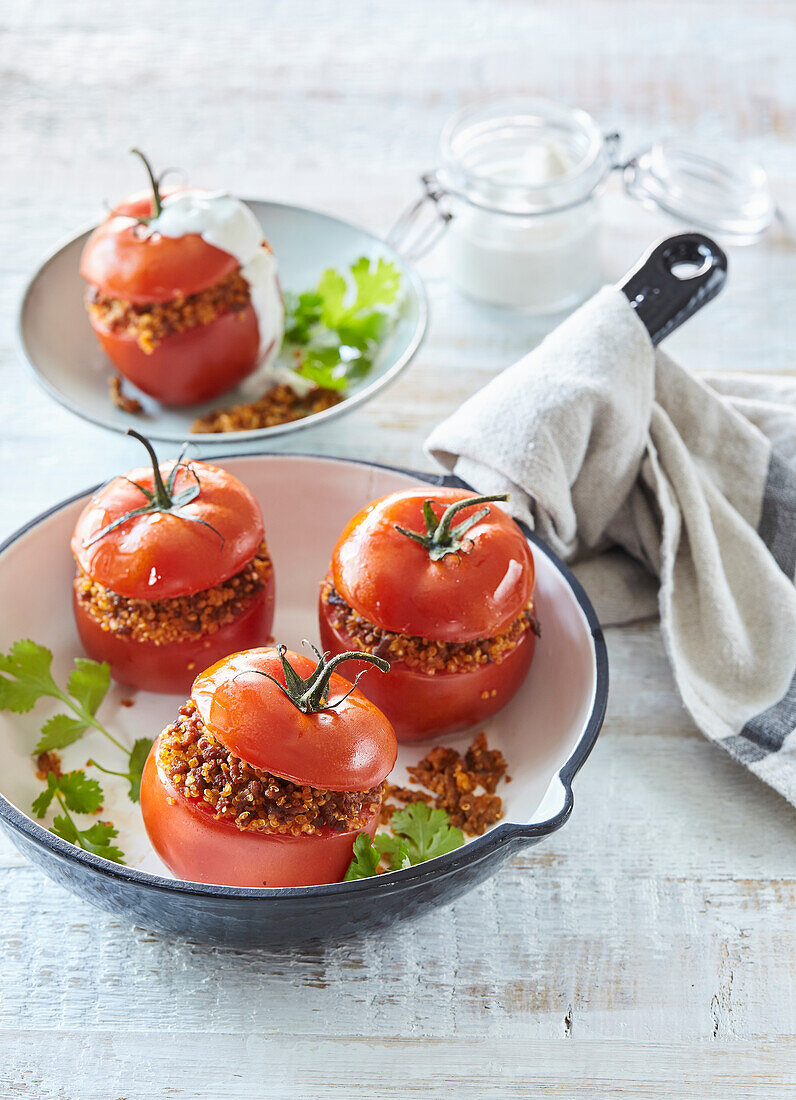 Tomatoes with mincemeat filling