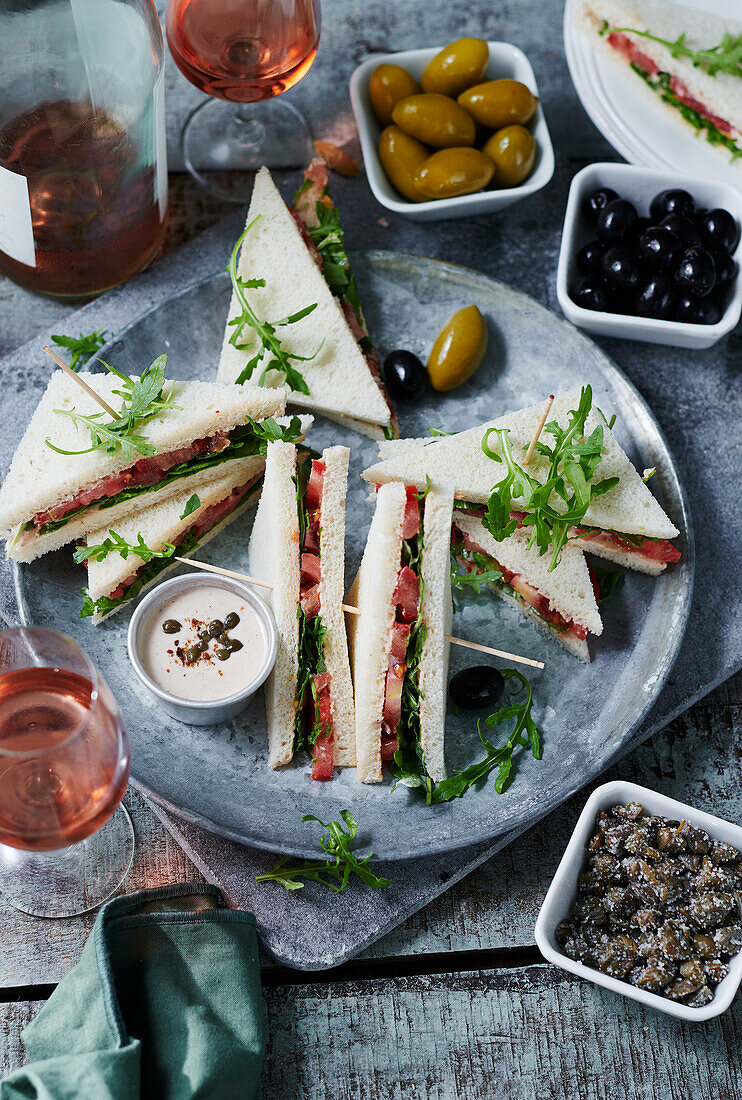 Rocket and tomato tramezzini