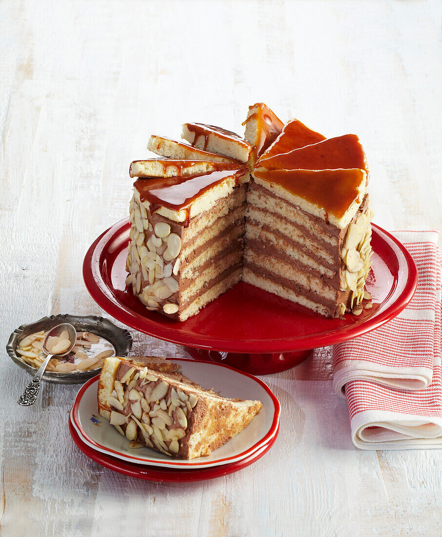 Hungarian Dobos torte (Seven-layer cake)