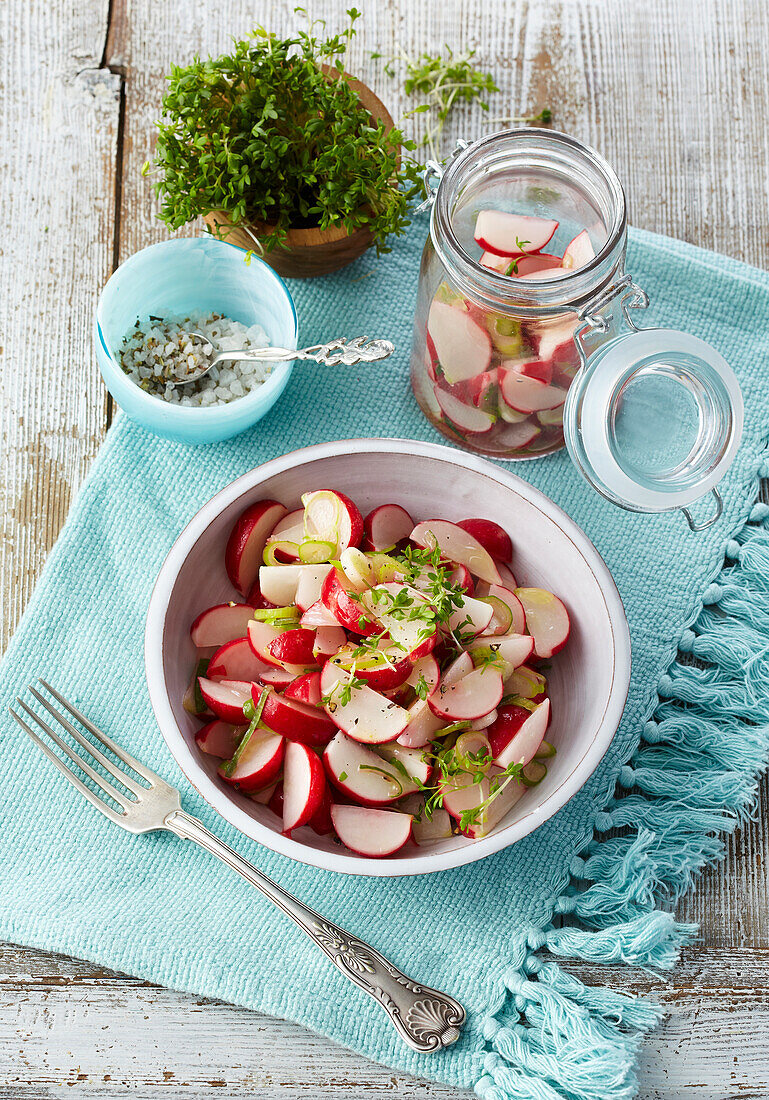 Radieschensalat mit Kresse