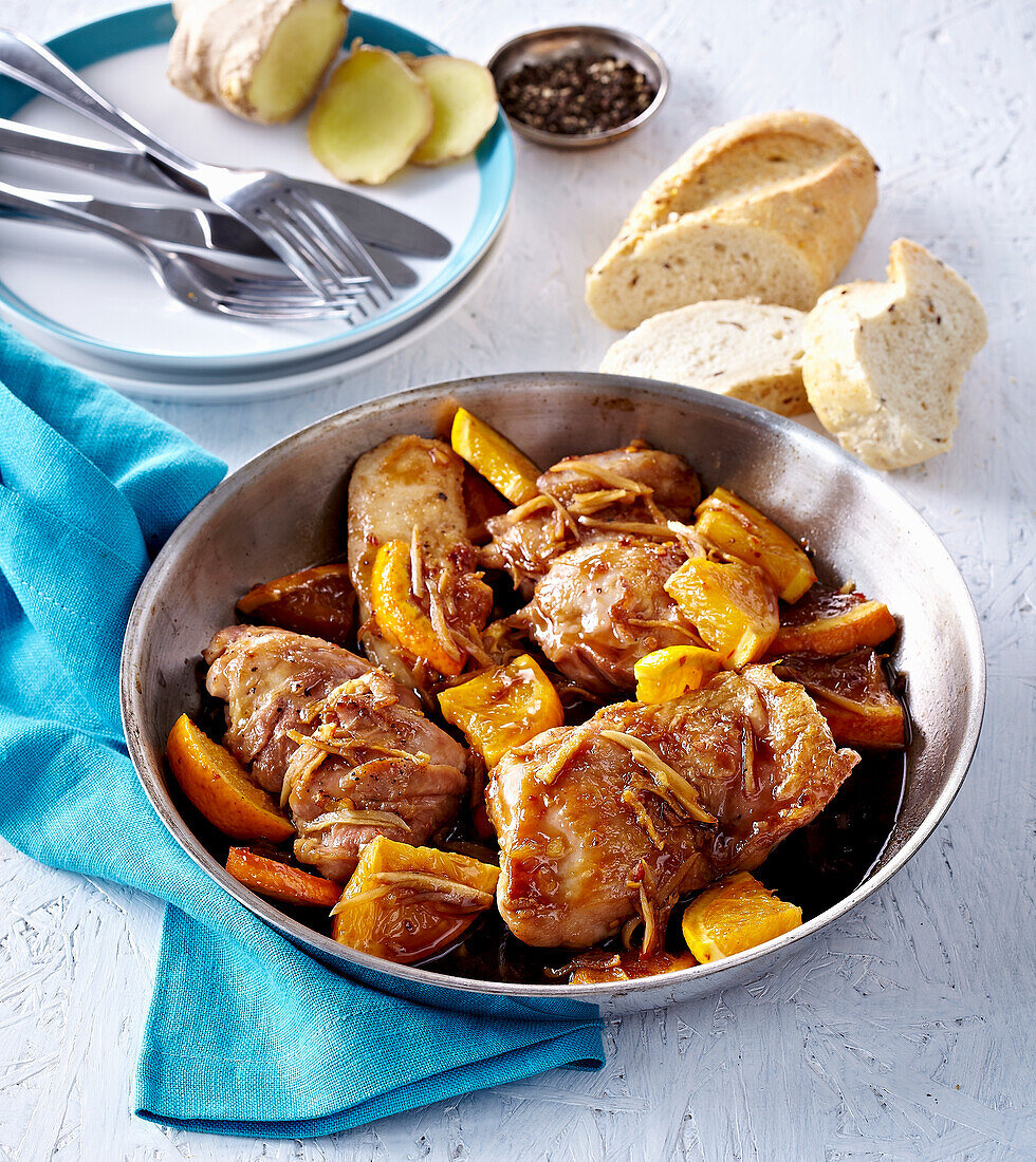 Chicken with oranges and ginger